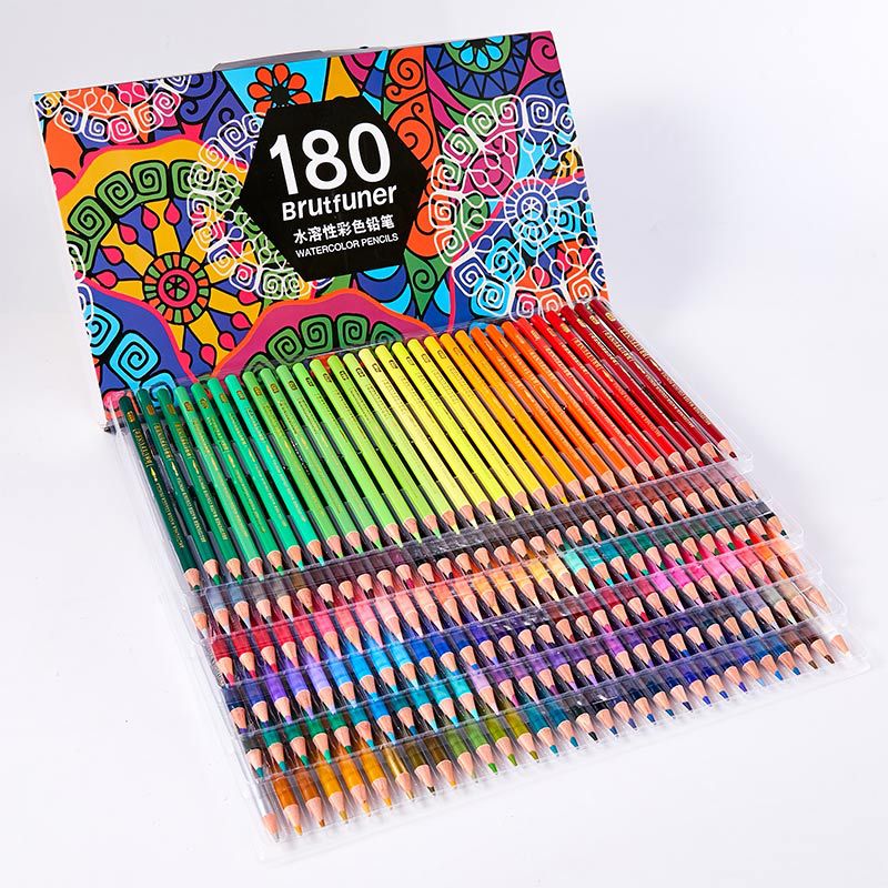 Multicolor 180 Colors Professional Watercolor Pencils Set, Artist Sketching, Wood, Soft Color