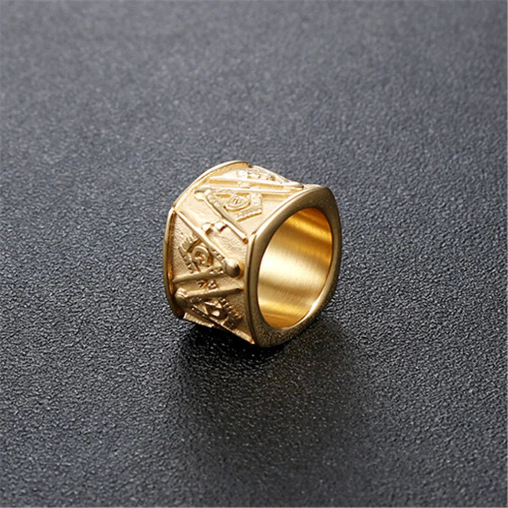 Masonic Ring For Men Square Ring Stainless Steel Freemason Jewelry  Mens Gift Ring