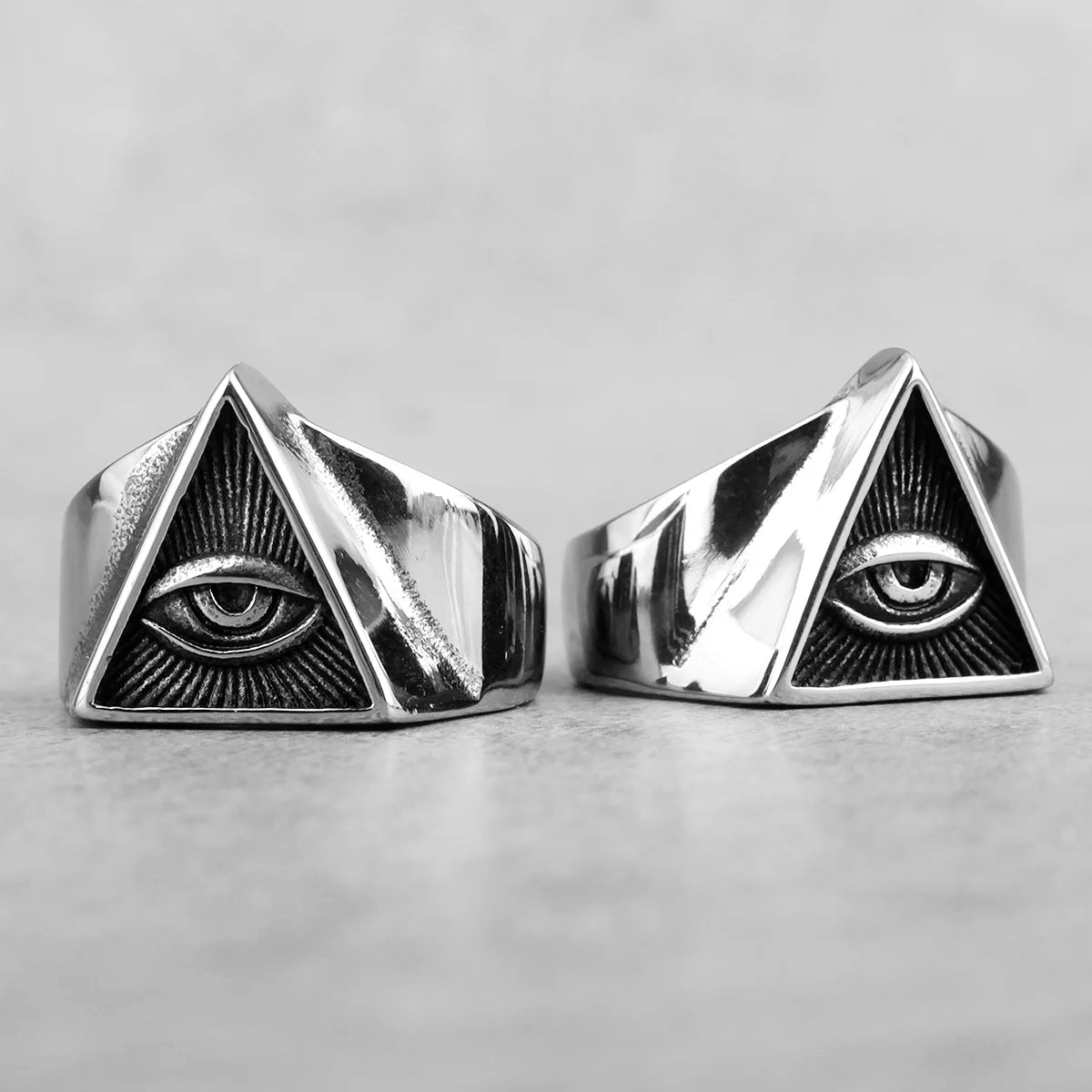 Freemason Illuminati Triangle Masonic Stainless Steel Mens Rings Jewelry Creativity Gift