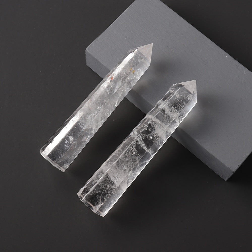 Runyangshi Big wand Natural Crystal Clear Quartz, Quartz Point Healing Stone, Hexagonal Prisms,  Obelisk Wand Stone, Home Decor