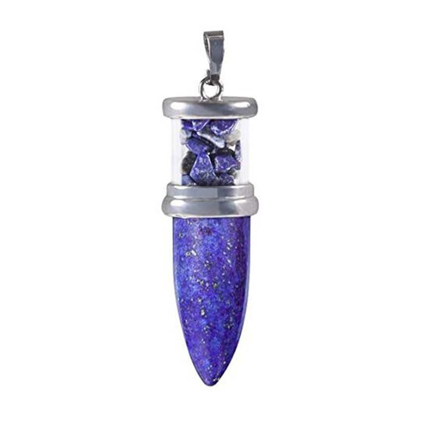 Natural Crystal Stone Healing Lapis Lazuli Rhodochrosite Amethysts Hexagon, Tree of Life, Reiki Stone Pendulum Pendant