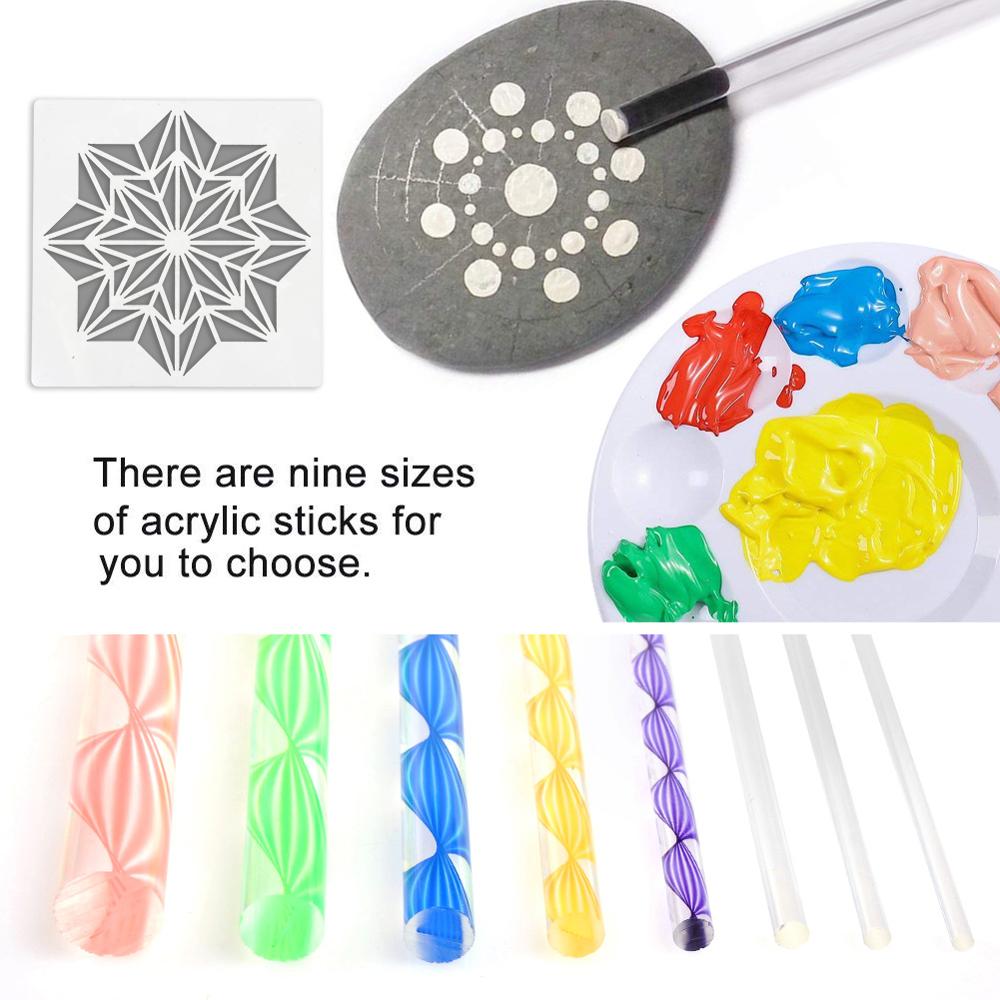 DIY Colorful Mandala Dotting Tools Kit, Set for Painting Rocks and Canvases, Stencil Templates for  Mandalas, Complete Dotting Art Tool Set