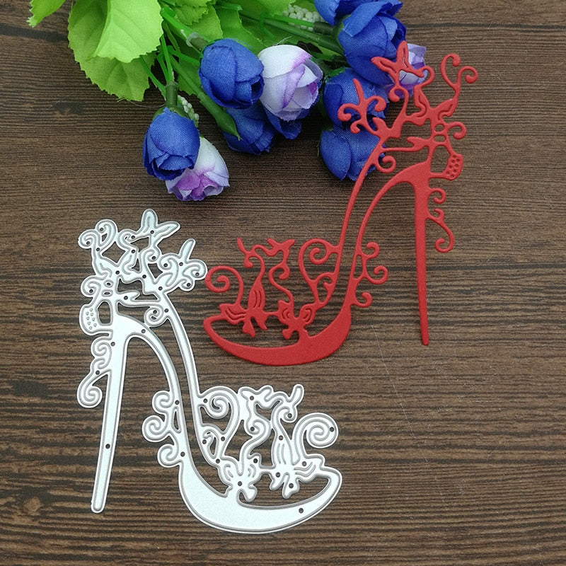 High Heels Lace Metal Dies, Card Making, Scrapbooking Metal Cutting Dies, Craft Stamps die Cut Embossing