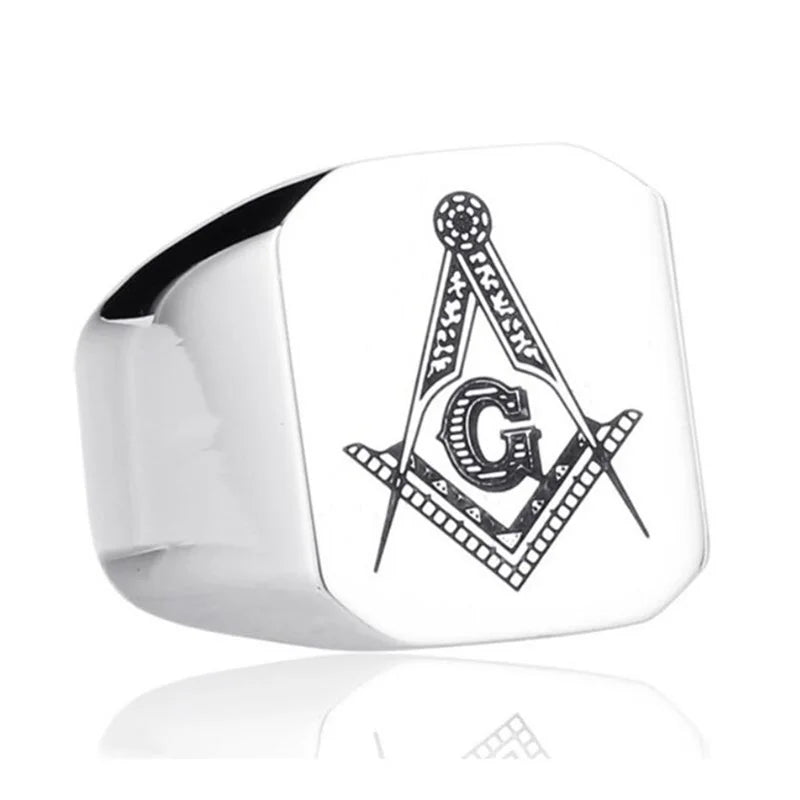 316L Stainless Steel Masonic Ring for Men, master masonic signet ring, freemason ring jewelry