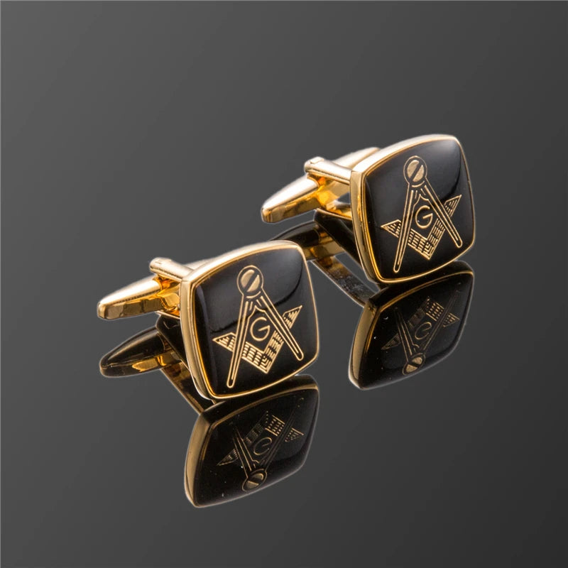 Fashion Men's Cufflinks, Freemasonry Cufflinks, Masonic cuff buttons sleeve designed for Masonry,  square and compass with G