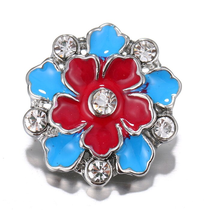 Goddess Glass Fashion Oil-Painted Flowers 20MM Metal snap buttons, fit all 18mm snap jewelry