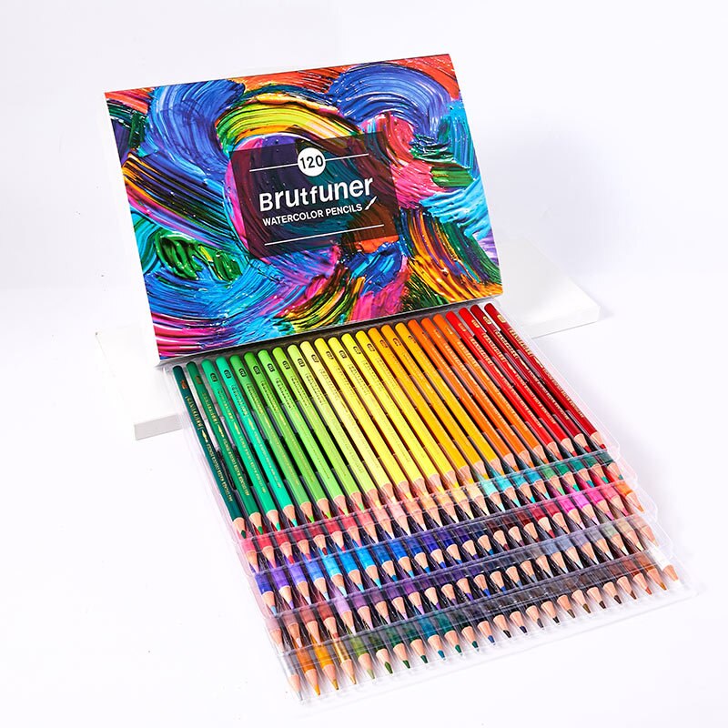 Multicolor 180 Colors Professional Watercolor Pencils Set, Artist Sketching, Wood, Soft Color