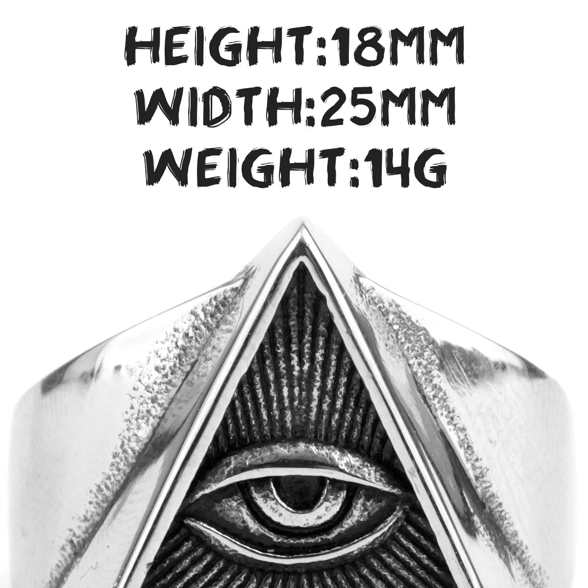 Freemason Illuminati Triangle Masonic Stainless Steel Mens Rings Jewelry Creativity Gift