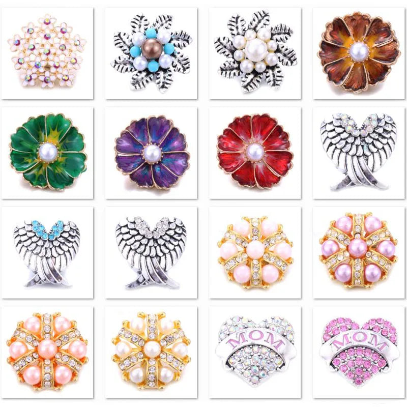 Snap Jewelry, Big Crystal Metal Snap Buttons with Rhinestones, Fit all 18mm Snap Jewelry