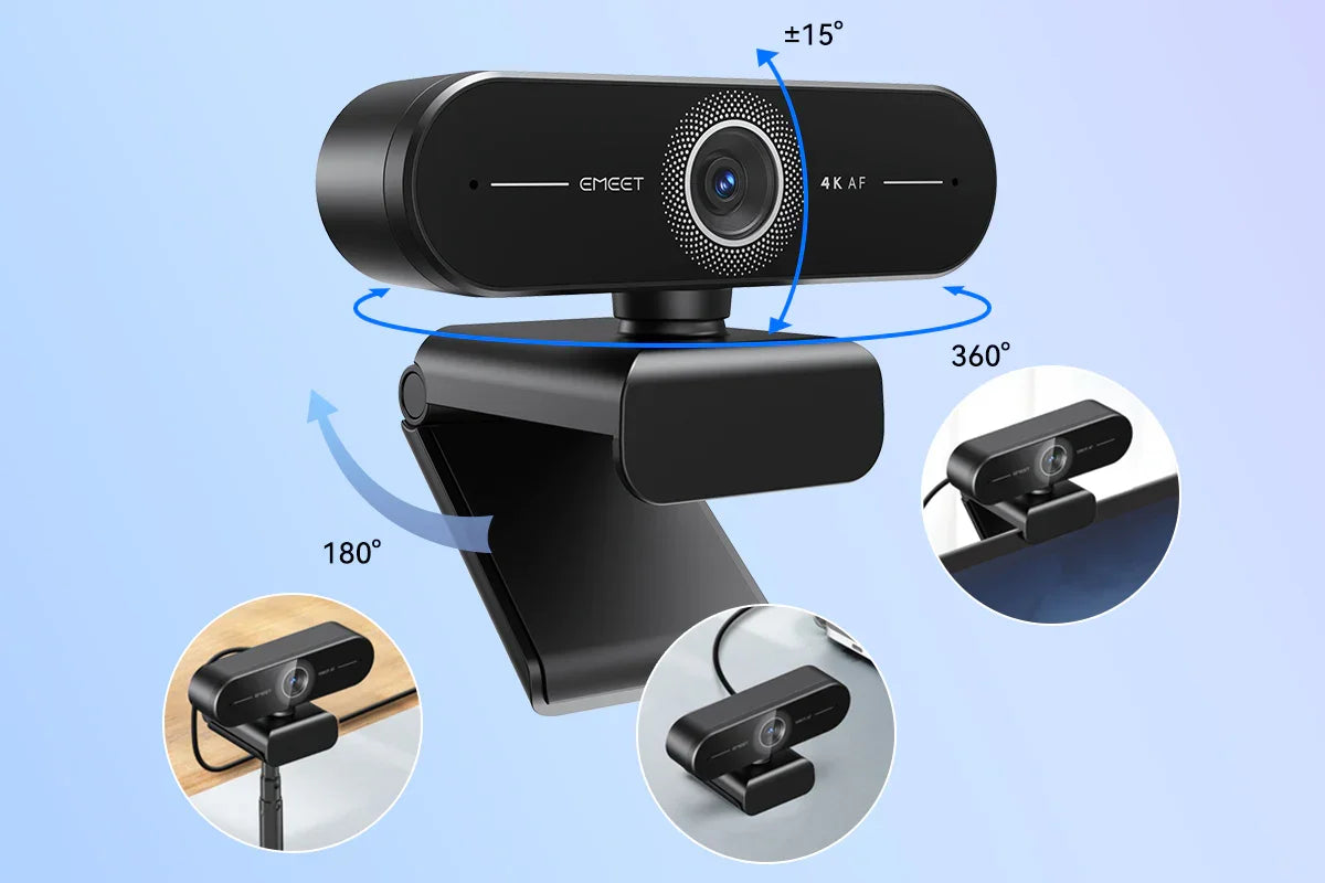 4K Webcam 1440P 2K Web Camera 1080P EMEET C60E Autofocus USB Computer Camera for Live Video Call/ Conference