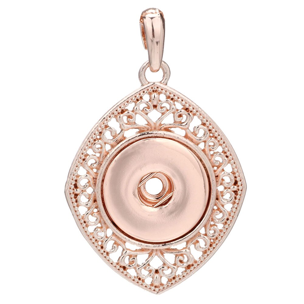 Snap Pendant Necklace. Rose Gold or Silver Colored Necklaces. Fit all 18mm Snap Buttons