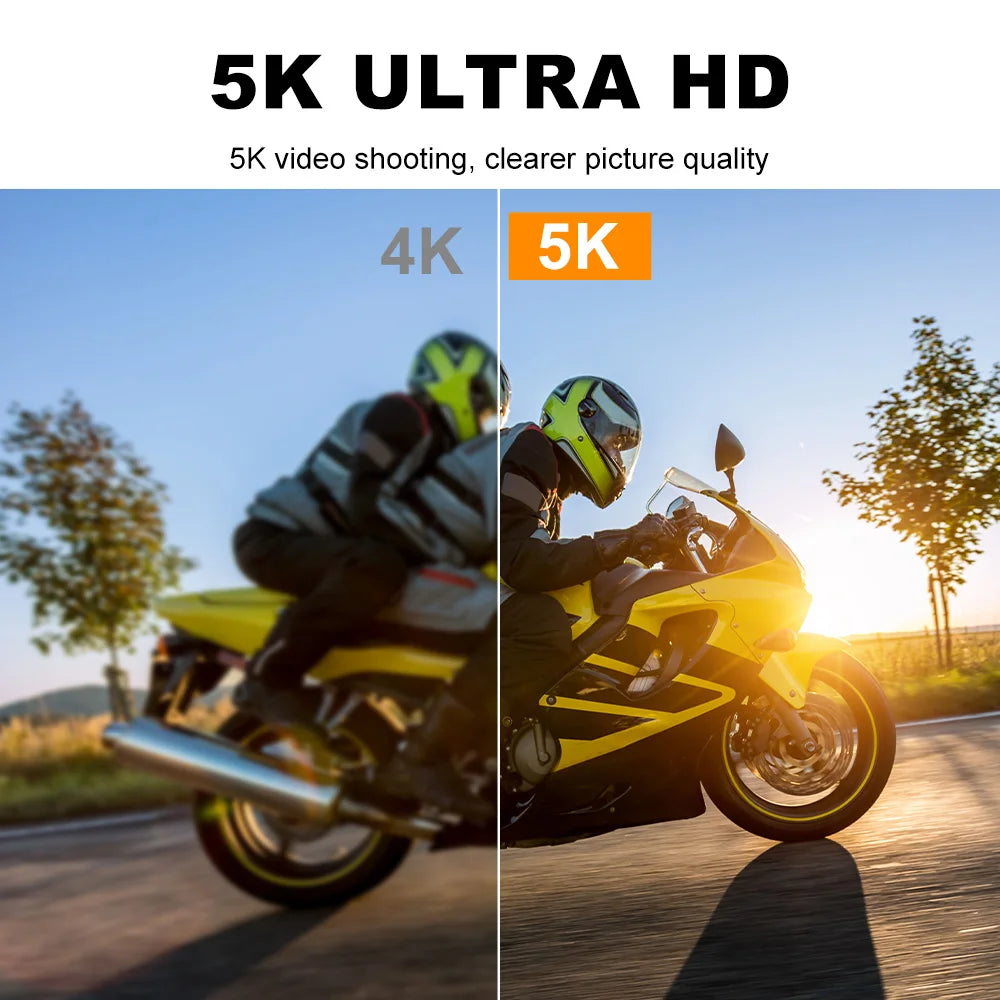 5K Action Camera 4K60FPS 2.0 Inch Touch Screen Wi-Fi 170° Wide Angle 30M Waterproof Helmet Video Recording Sports Cameras