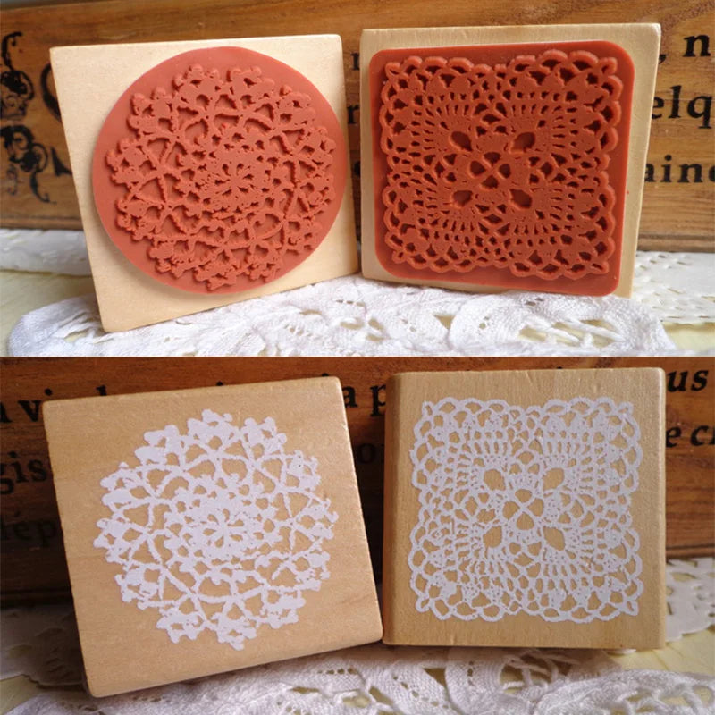 Round or Square Stamps, Wooden Rubber Stamp, Scrapbooking, Stamping Arts, Clay Crafts