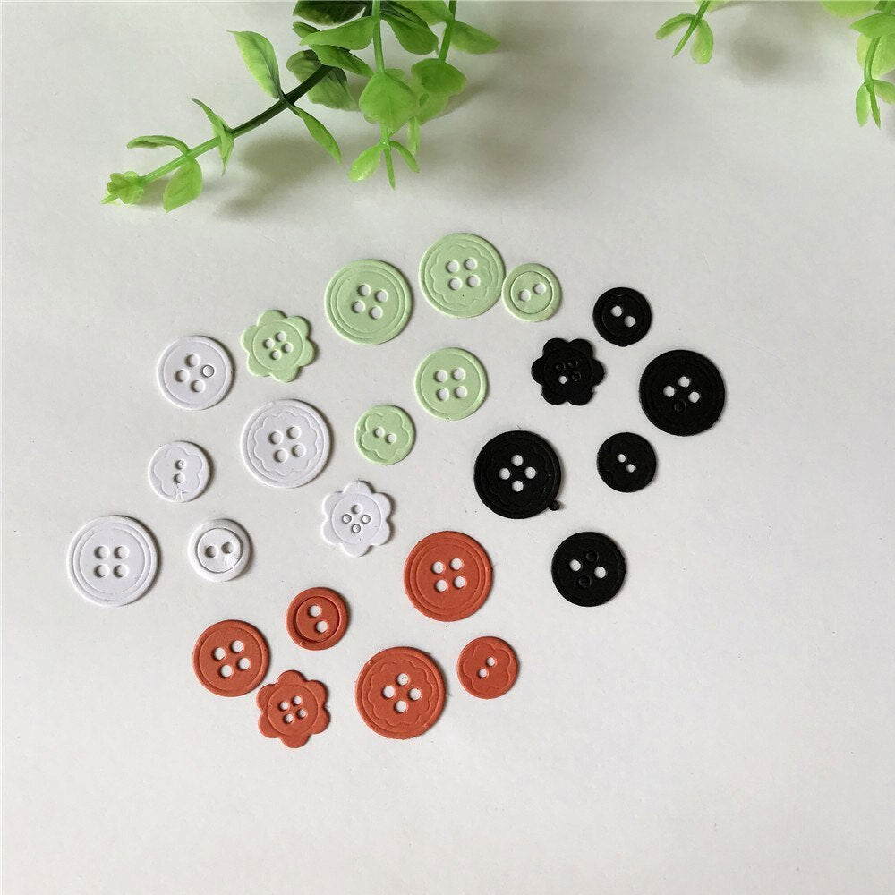 Button Metal Cutting Dies Stencil DIY Scrapbooking Album Paper Card Template