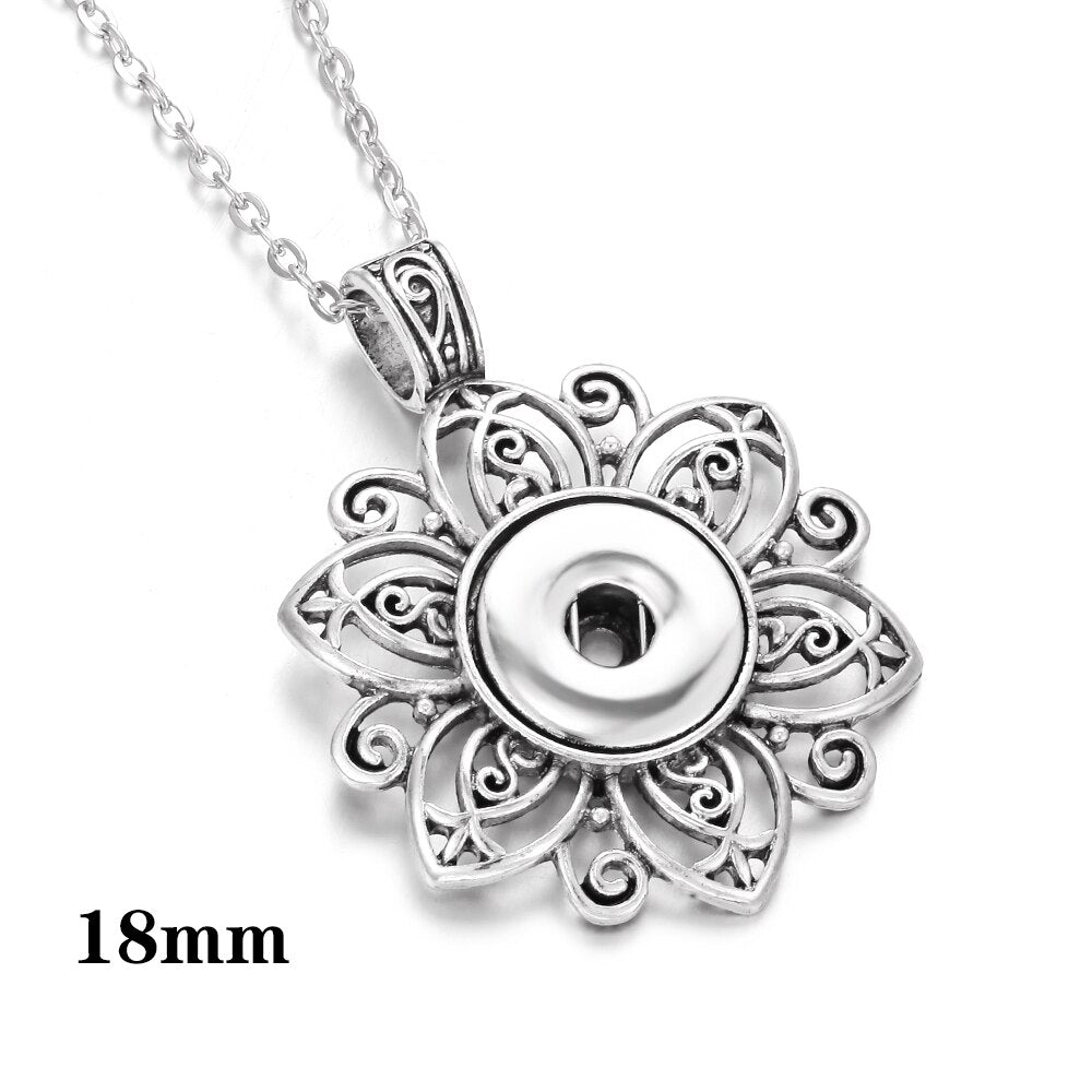 Snap Button Jewelry Necklaces 18mm Snap Button Necklace Pendant