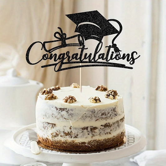 Cake Toppers for Graduation, Congratulations with Cap and Diploma, Cake Decoration