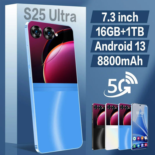 S25 Ultra 7.3 HD Screen Smart Phone. Original 16G+1T 5G Dual Sim Cellular, Android Unlocked, 108MP 8800mAh With NFC