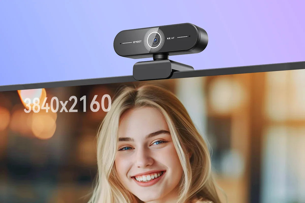 4K Webcam 1440P 2K Web Camera 1080P EMEET C60E Autofocus USB Computer Camera for Live Video Call/ Conference