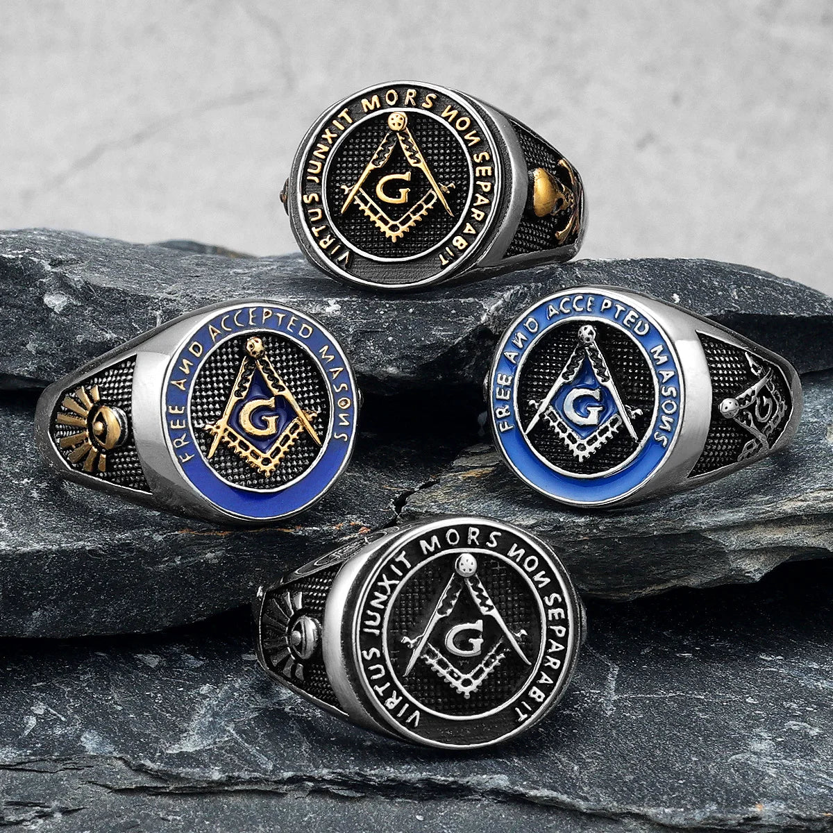 Stainless Steel Men Rings Masonic Freemasonry Jewelry Gift Wholesale