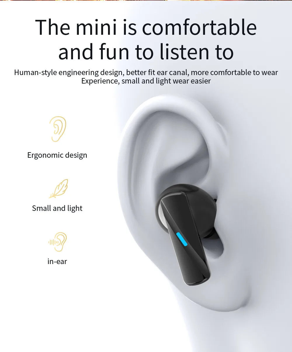 Wireless Bluetooth Earphones & Headphones In-ear Earplugs Supports Volume Control Motion Music Headset With Microphone