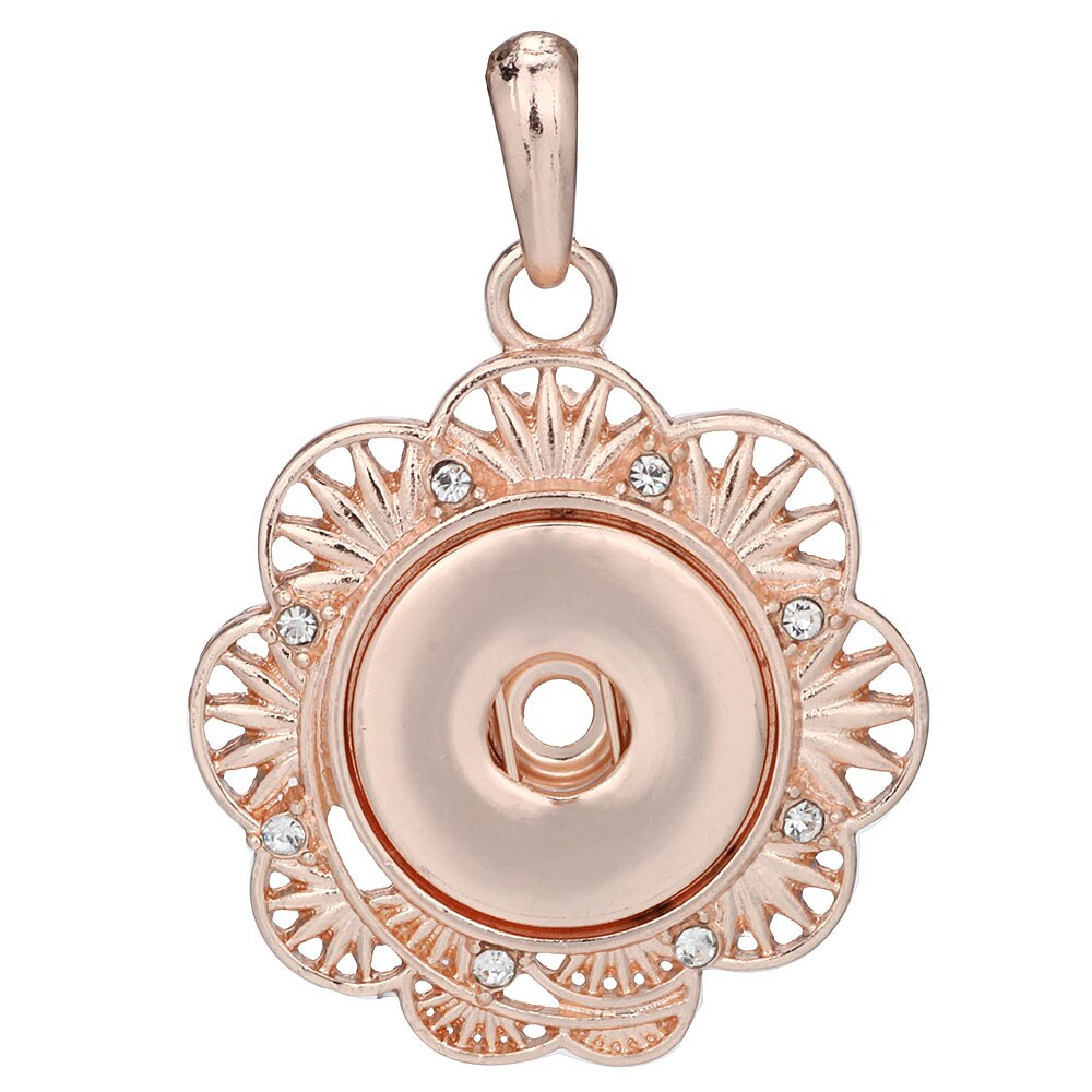 Snap Pendant Necklace. Rose Gold or Silver Colored Necklaces. Fit all 18mm Snap Buttons