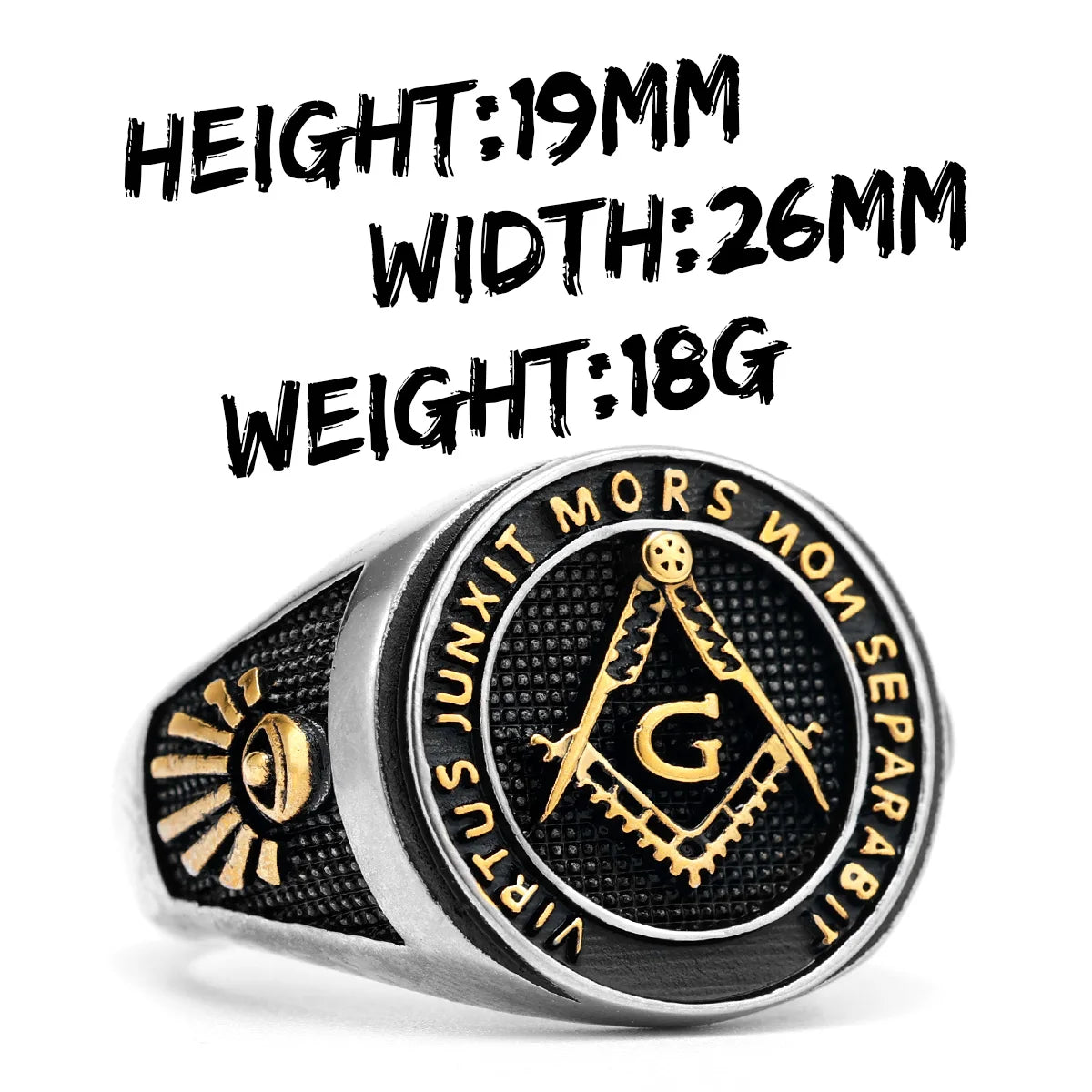 Stainless Steel Men Rings Masonic Freemasonry Jewelry Gift Wholesale