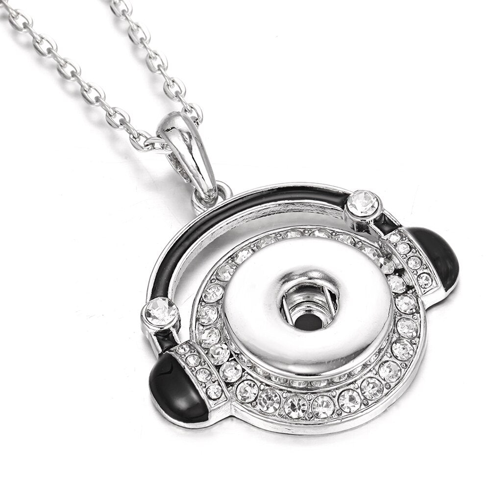 Snap Button Jewelry Necklaces 18mm Snap Button Necklace Pendant