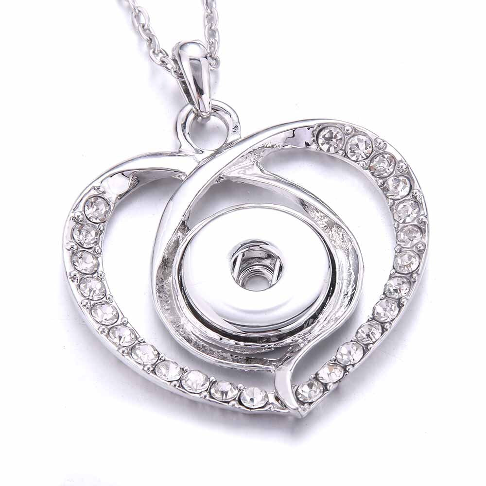 High Quality Snap Jewelry Necklace, Crystal Rhinestone, Heart, Butterfl,y 18mm Snap Necklace DIY Snap Jewelry Necklace Pendant