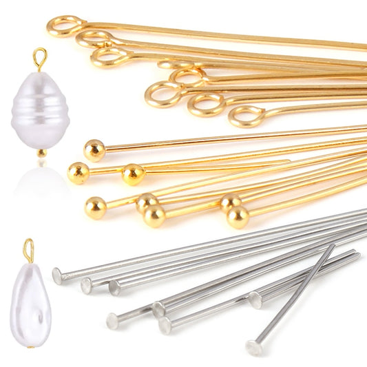 100pcs Stainless Steel Flat Head Pin, For Jewelry Making, Ball pins, Jewelry Findings