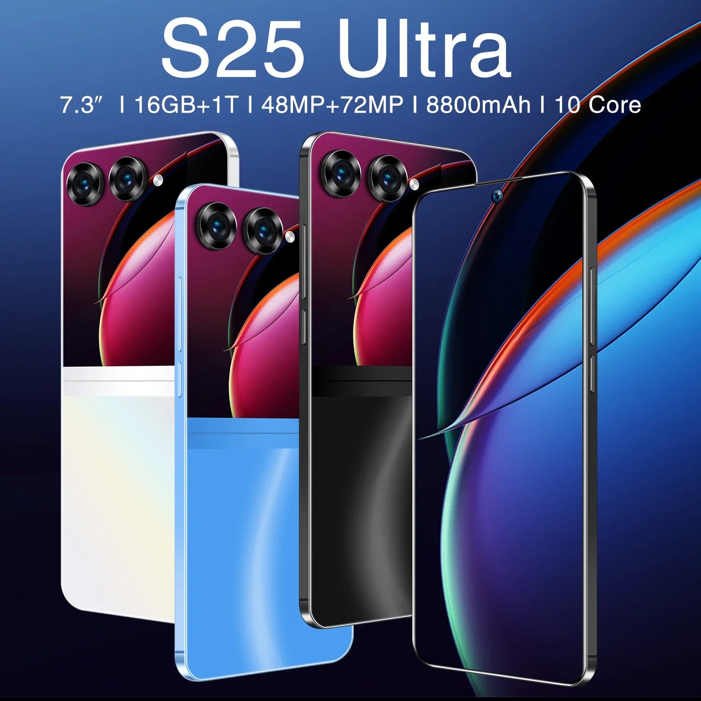 S25 Ultra 7.3 HD Screen Smart Phone. Original 16G+1T 5G Dual Sim Cellular, Android Unlocked, 108MP 8800mAh With NFC