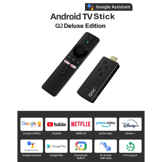 G96 high-performance android 13.0 4k smart TV Stick ATV H313 2GB RAM 16GB ROM Q2 infrared remote control tv stick Dual Wifi