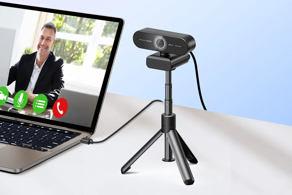 4K Webcam 1440P 2K Web Camera 1080P EMEET C60E Autofocus USB Computer Camera for Live Video Call/ Conference