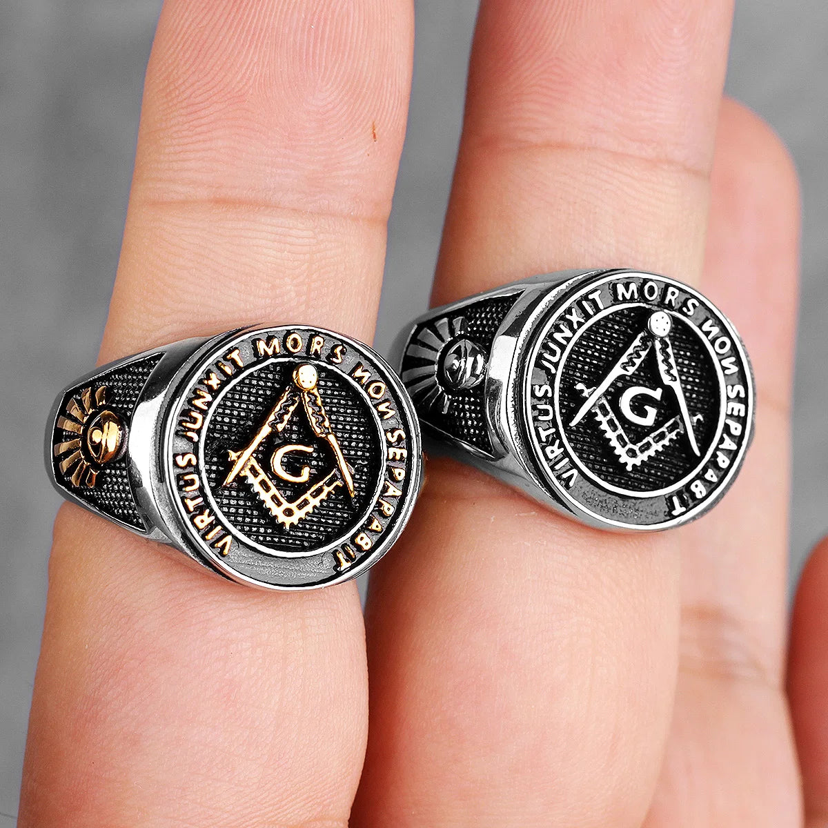 Stainless Steel Men Rings Masonic Freemasonry Jewelry Gift Wholesale