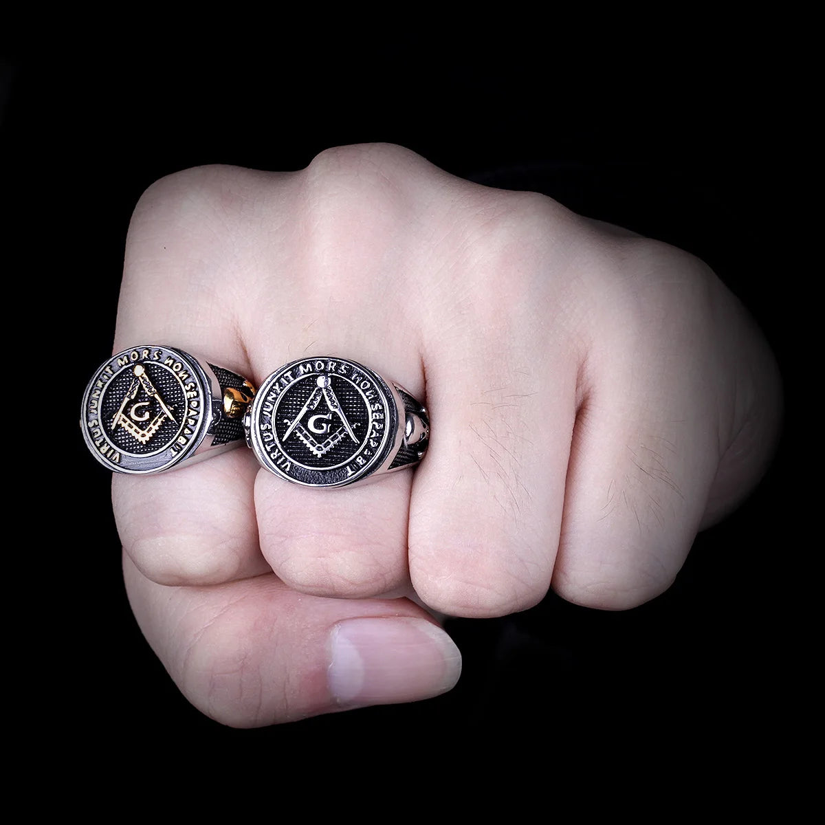 Stainless Steel Men Rings Masonic Freemasonry Jewelry Gift Wholesale