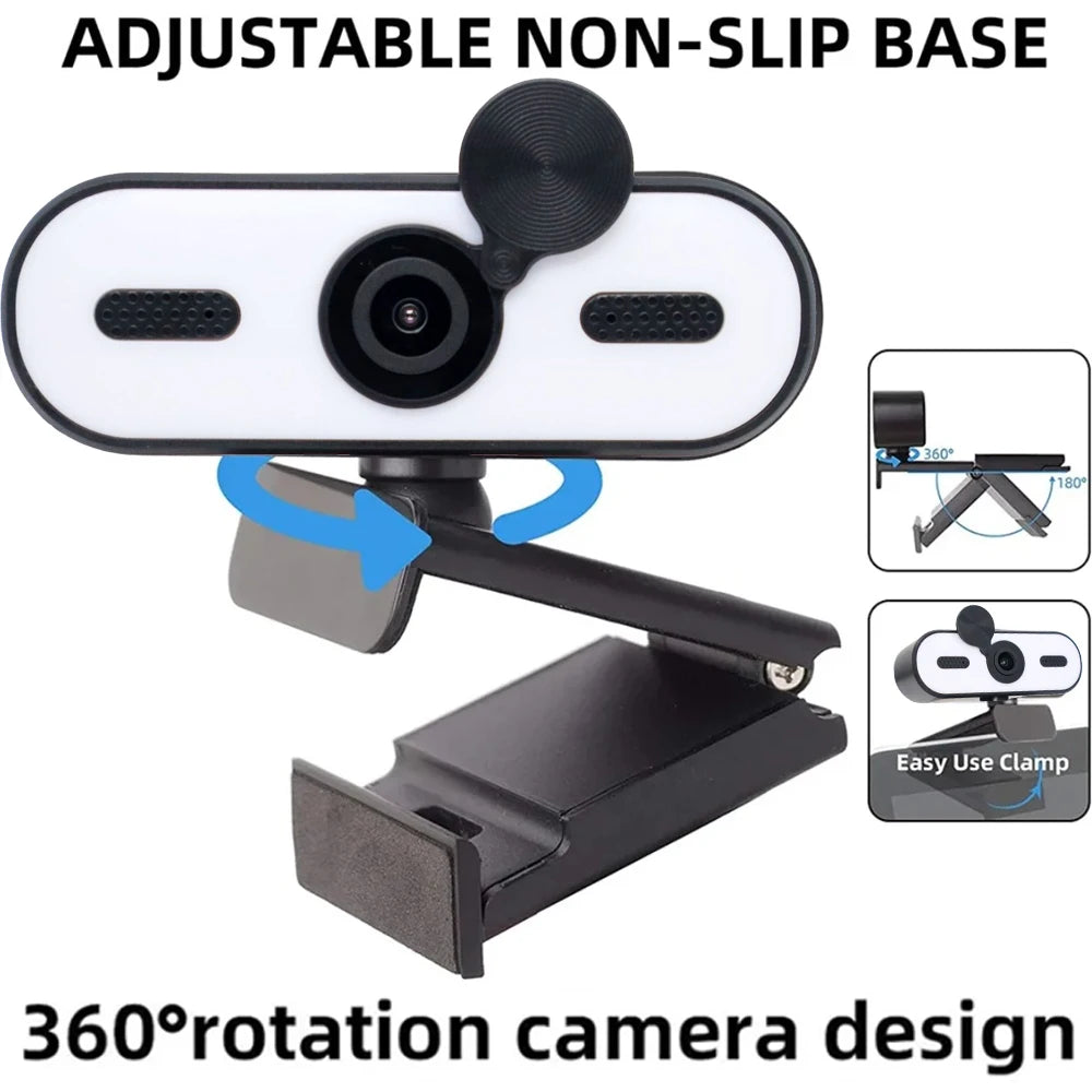 4K 2K Mini Webcam 1080P HD for PC Laptop Autofocus 30 FPS USB Webcam with Noise-Reducing Mic & Privacy Cover, Portable Web Camera