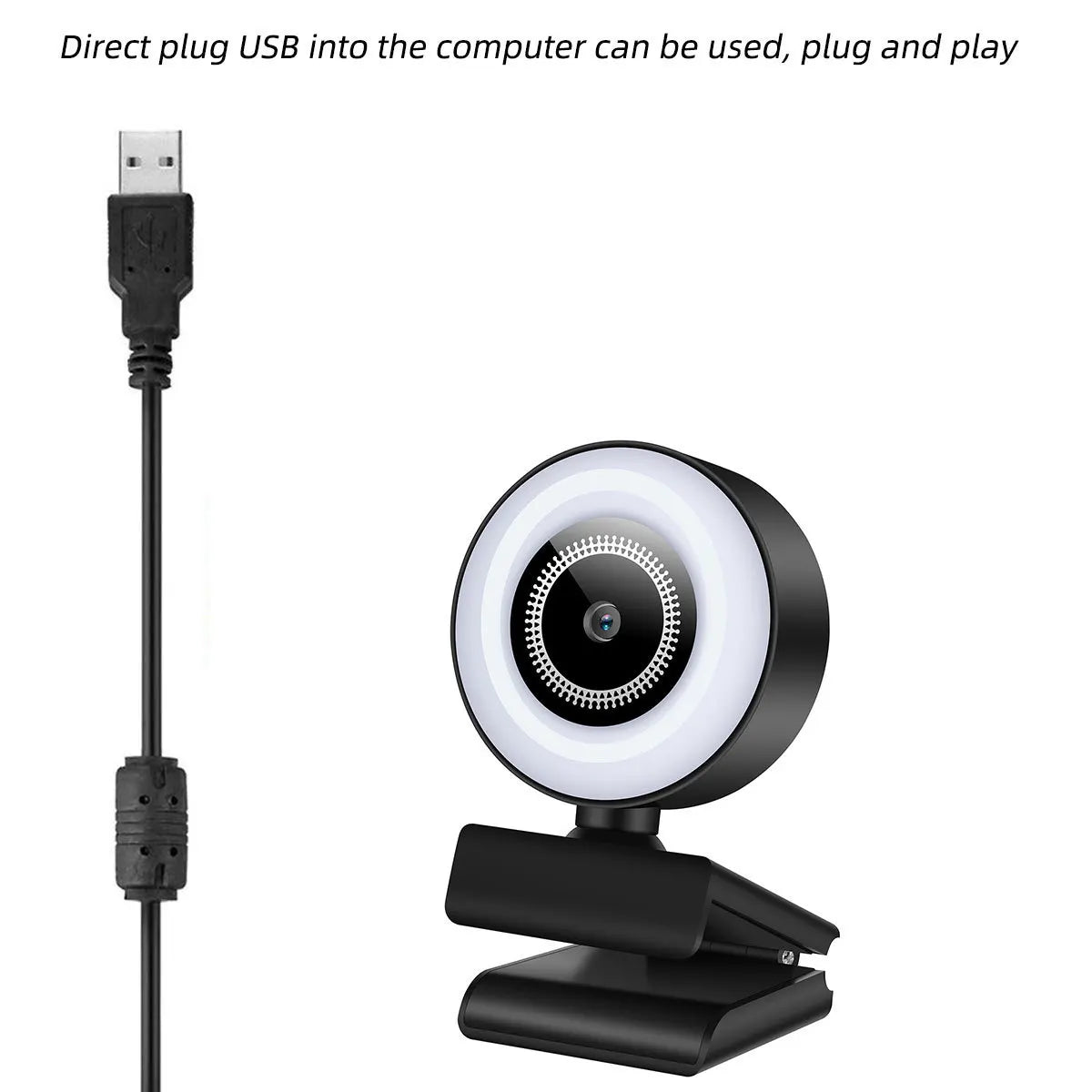 4K 2K 1080P WithLight Portable Full HD Webcam PC Laptop Auto Focus Webcam Live Streaming Flexible with Microphone Live Broadcast