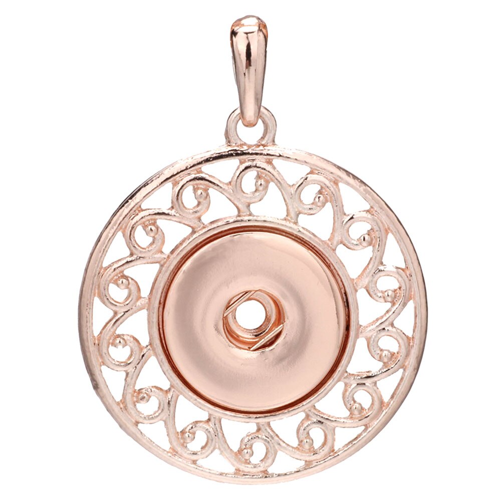 Snap Pendant Necklace. Rose Gold or Silver Colored Necklaces. Fit all 18mm Snap Buttons