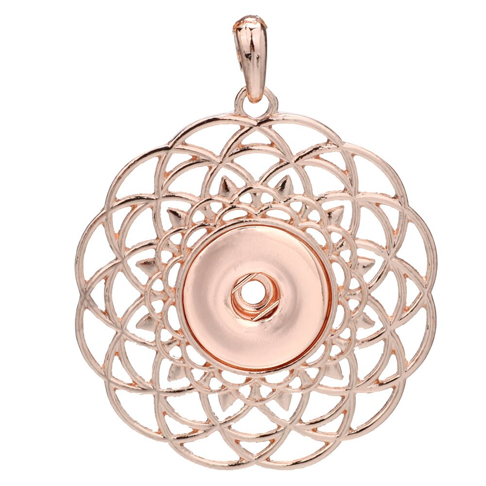 Snap Pendant Necklace. Rose Gold or Silver Colored Necklaces. Fit all 18mm Snap Buttons