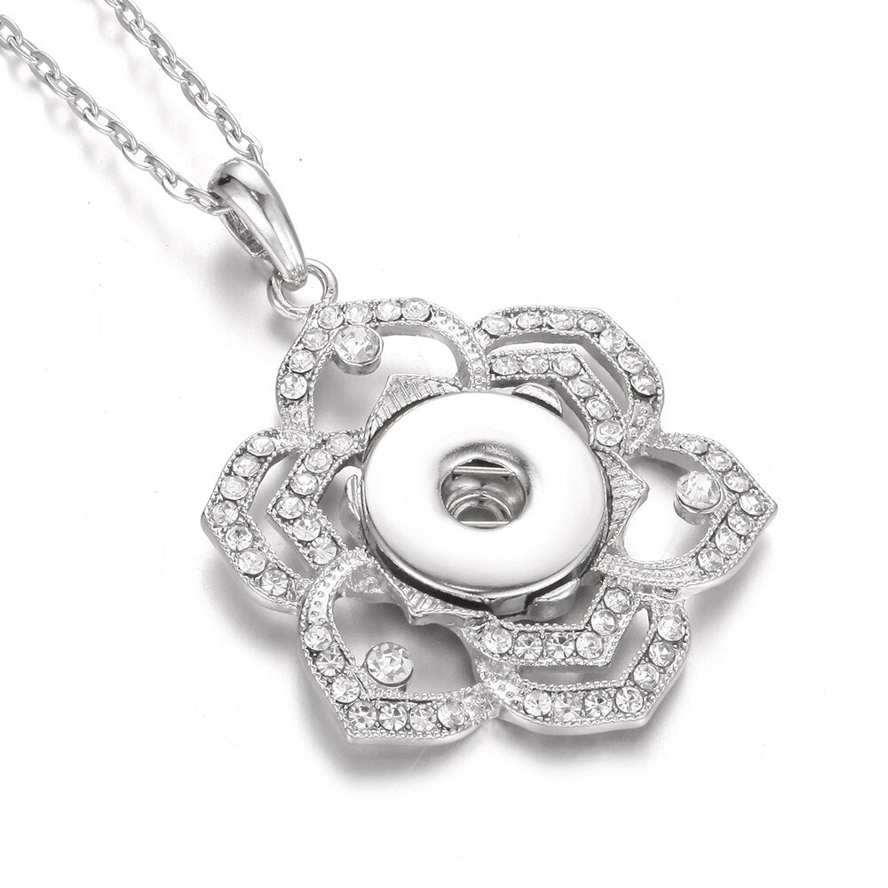 Snap Button Jewelry Necklaces 18mm Snap Button Necklace Pendant