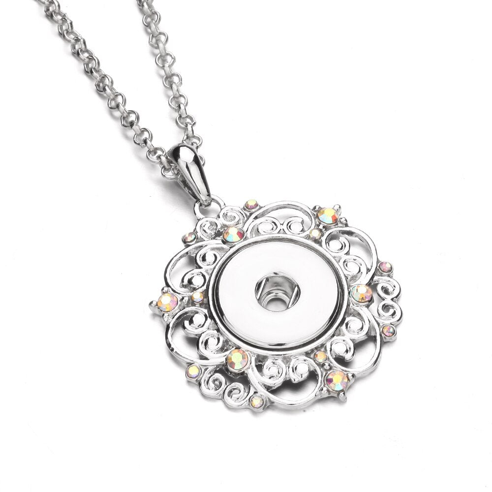 Snap Button Jewelry Necklaces 18mm Snap Button Necklace Pendant