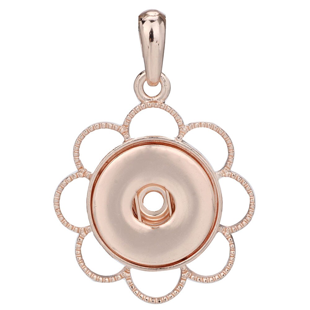 Snap Pendant Necklace. Rose Gold or Silver Colored Necklaces. Fit all 18mm Snap Buttons