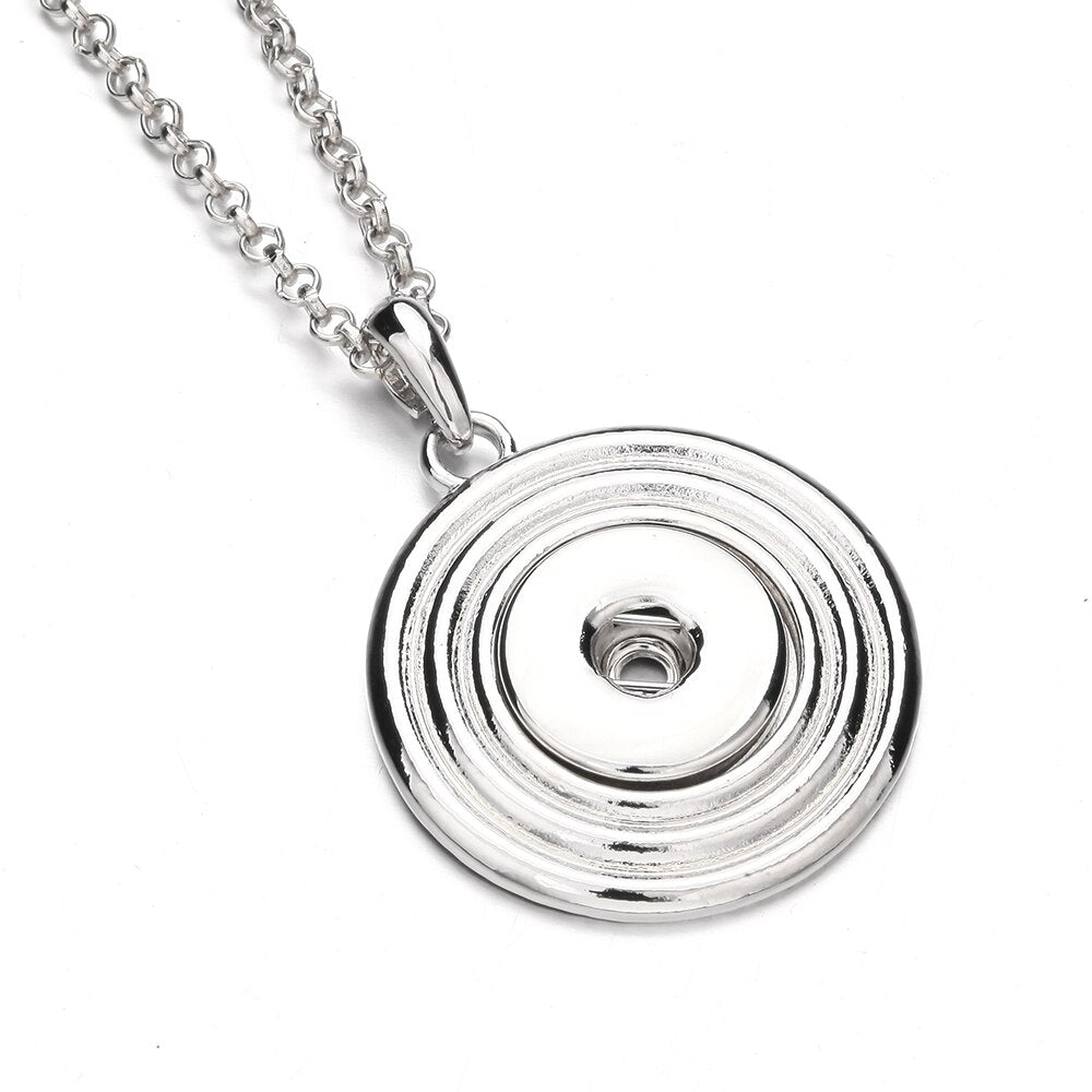 Snap Button Jewelry Necklaces 18mm Snap Button Necklace Pendant