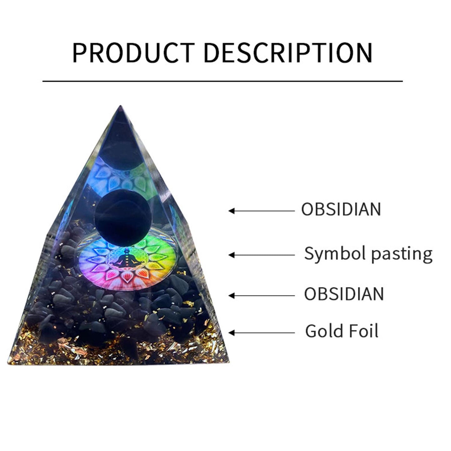 Energy Pyramid Orgonite, Reiki, Natural Amethyst Ball, Healing Crystals, Chakra Tool Ornaments, Pyramid
