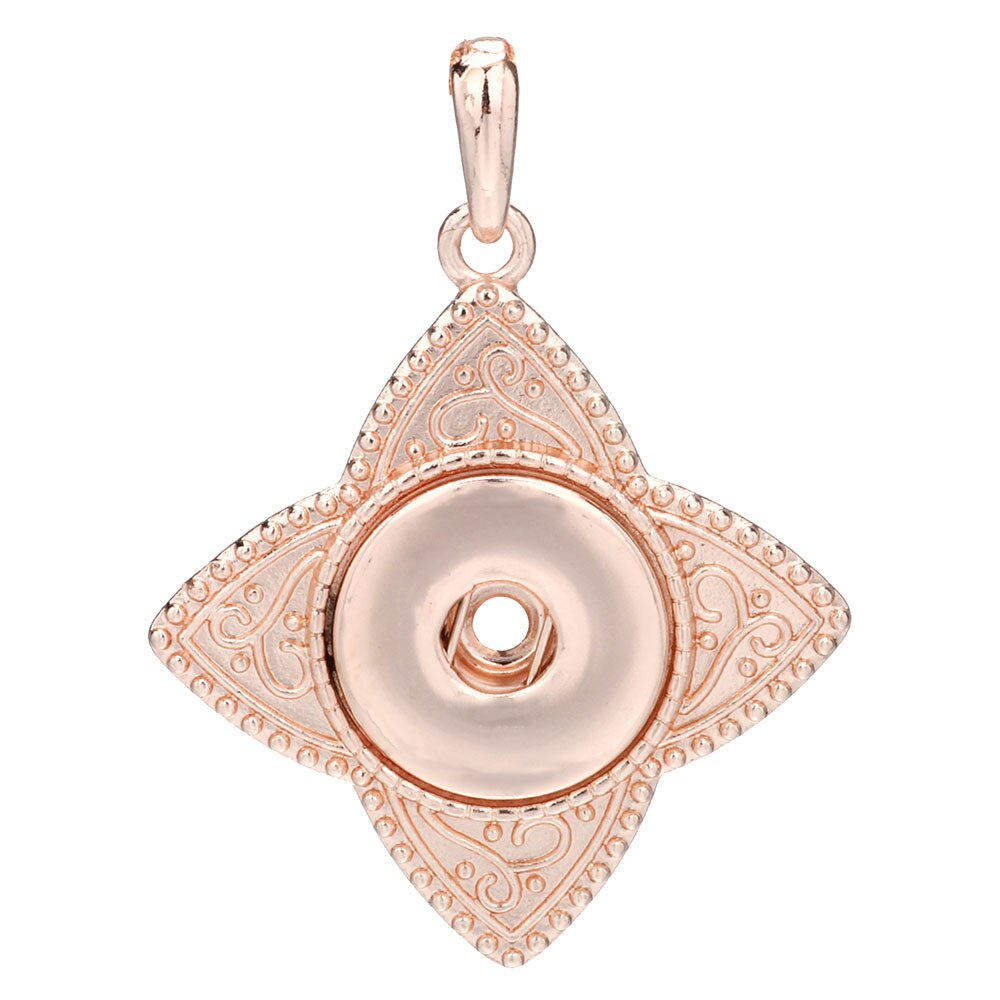 Snap Pendant Necklace. Rose Gold or Silver Colored Necklaces. Fit all 18mm Snap Buttons