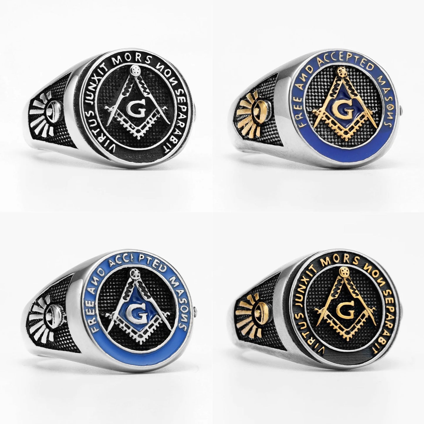 Stainless Steel Men Rings Masonic Freemasonry Jewelry Gift Wholesale