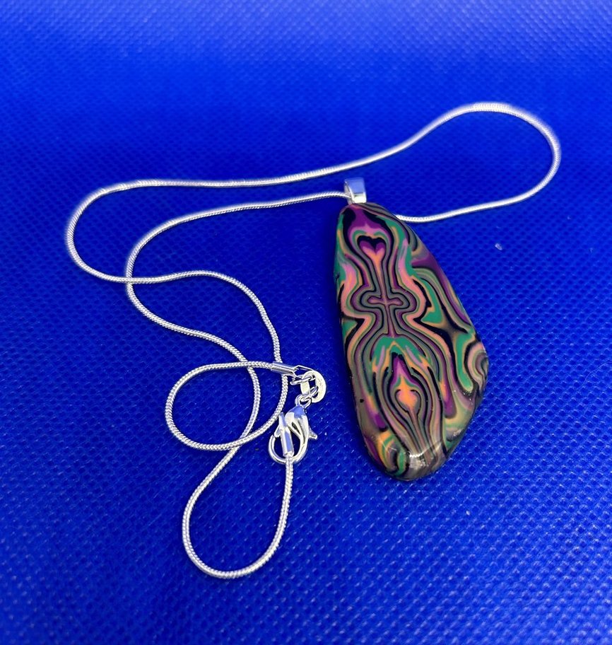 Handcrafted Clay Pendant. Buy Quickly--one of a kind!