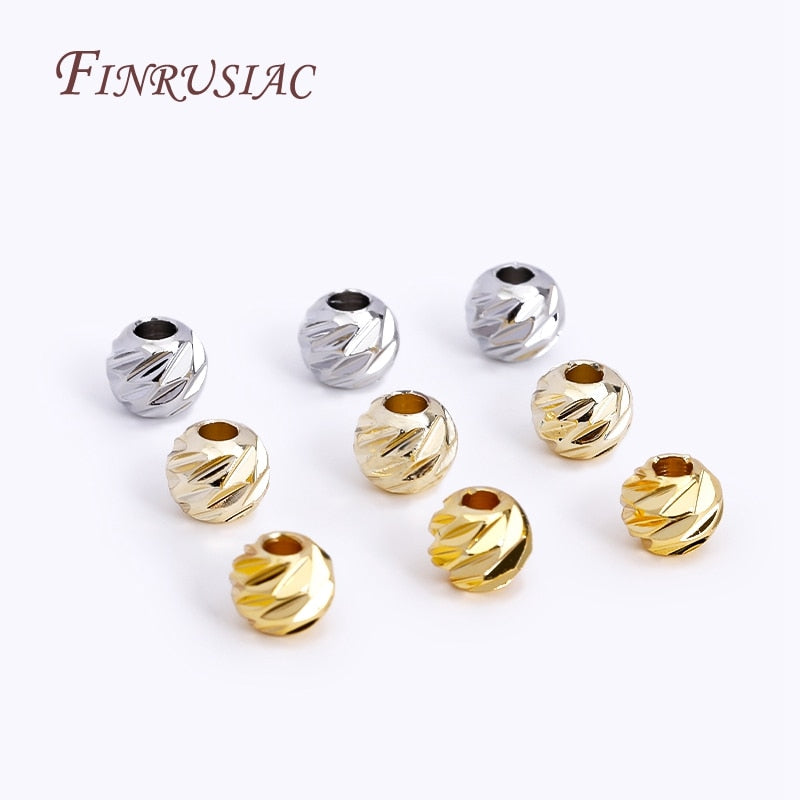 2.5/3/4/5/6MM 18K Gold Plated Round Spacer Beads, Cut Pattern Separators Beads, For Jewelry Making, Supplies DIY Findings