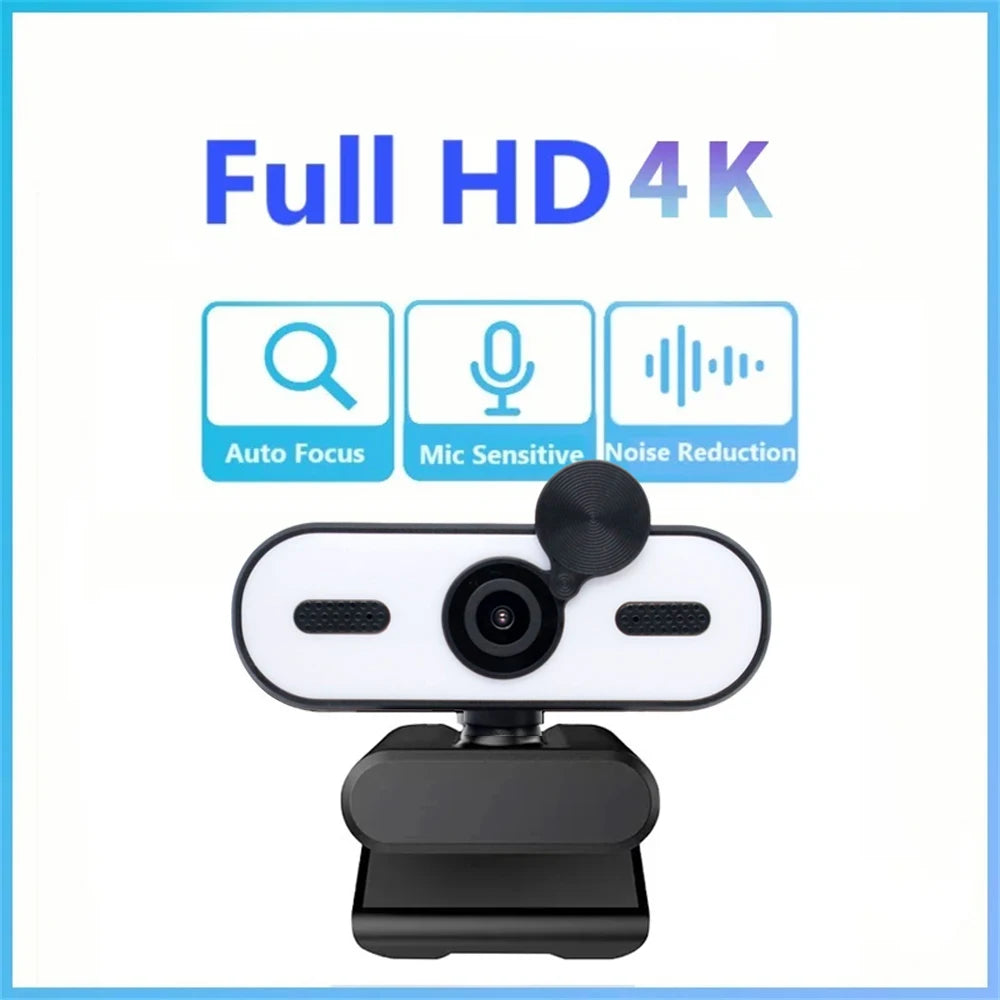 4K 2K Mini Webcam 1080P HD for PC Laptop Autofocus 30 FPS USB Webcam with Noise-Reducing Mic & Privacy Cover, Portable Web Camera