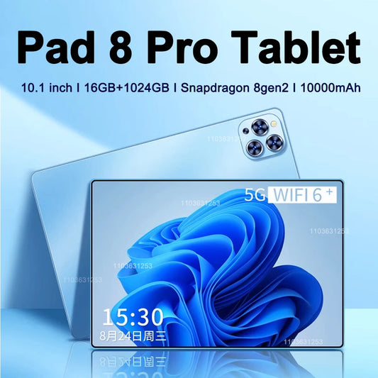 Original Pad 8 Pro Tablet 10.1 inchSnapdragon 8gen2  Android 13 Global 16GB+1024GB 10000mah 5G Dual SIM WIFI  HD Full Screen