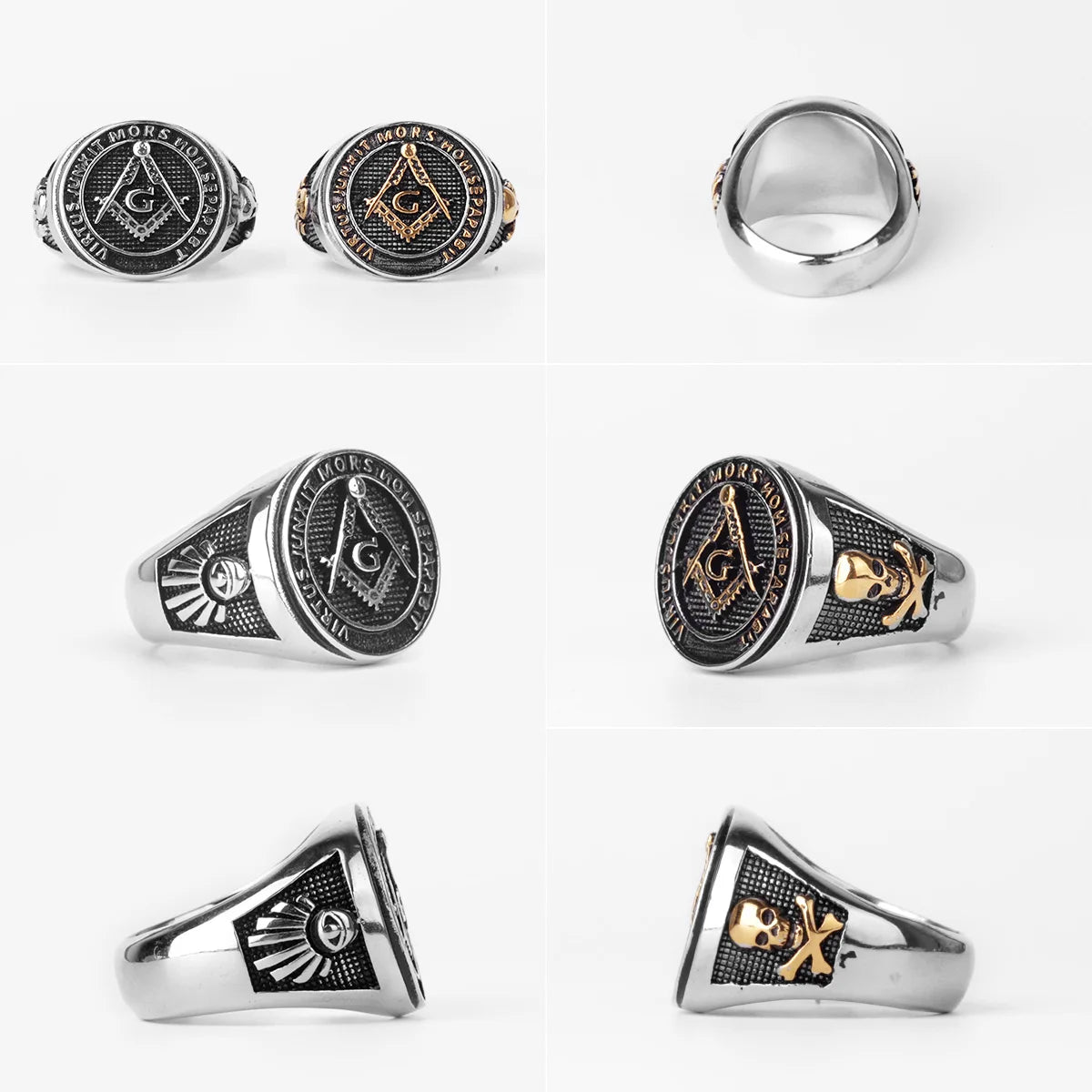 Stainless Steel Men Rings Masonic Freemasonry Jewelry Gift Wholesale